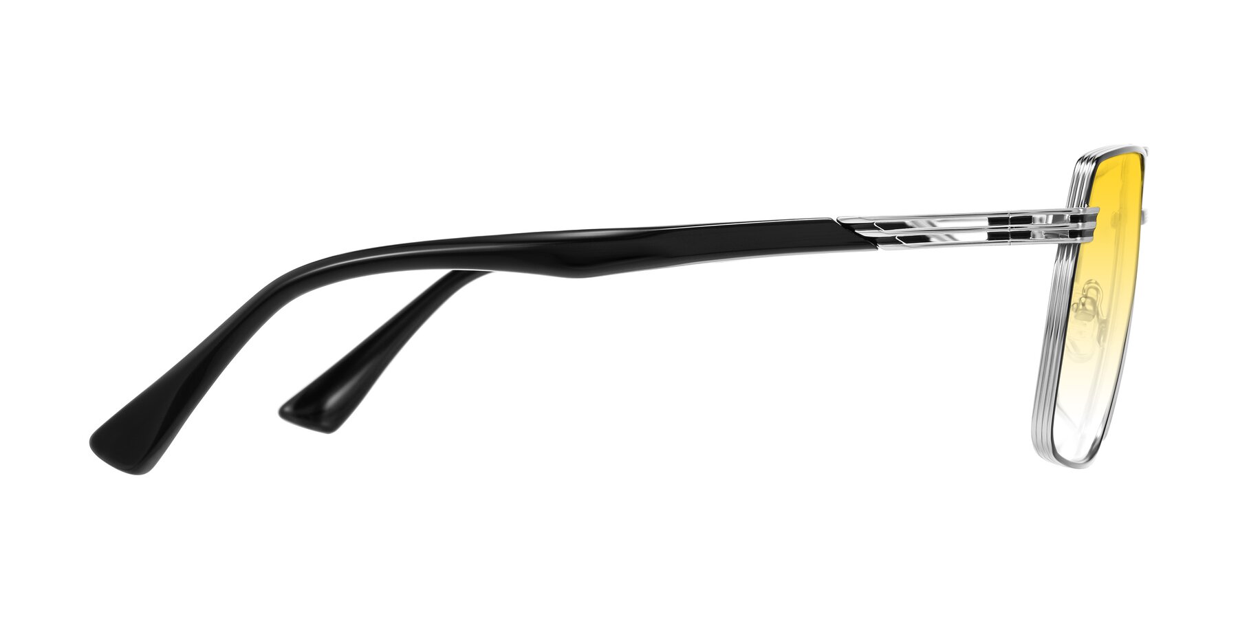 Side of Nasuma in Chrome/Black with Yellow Gradient Lenses