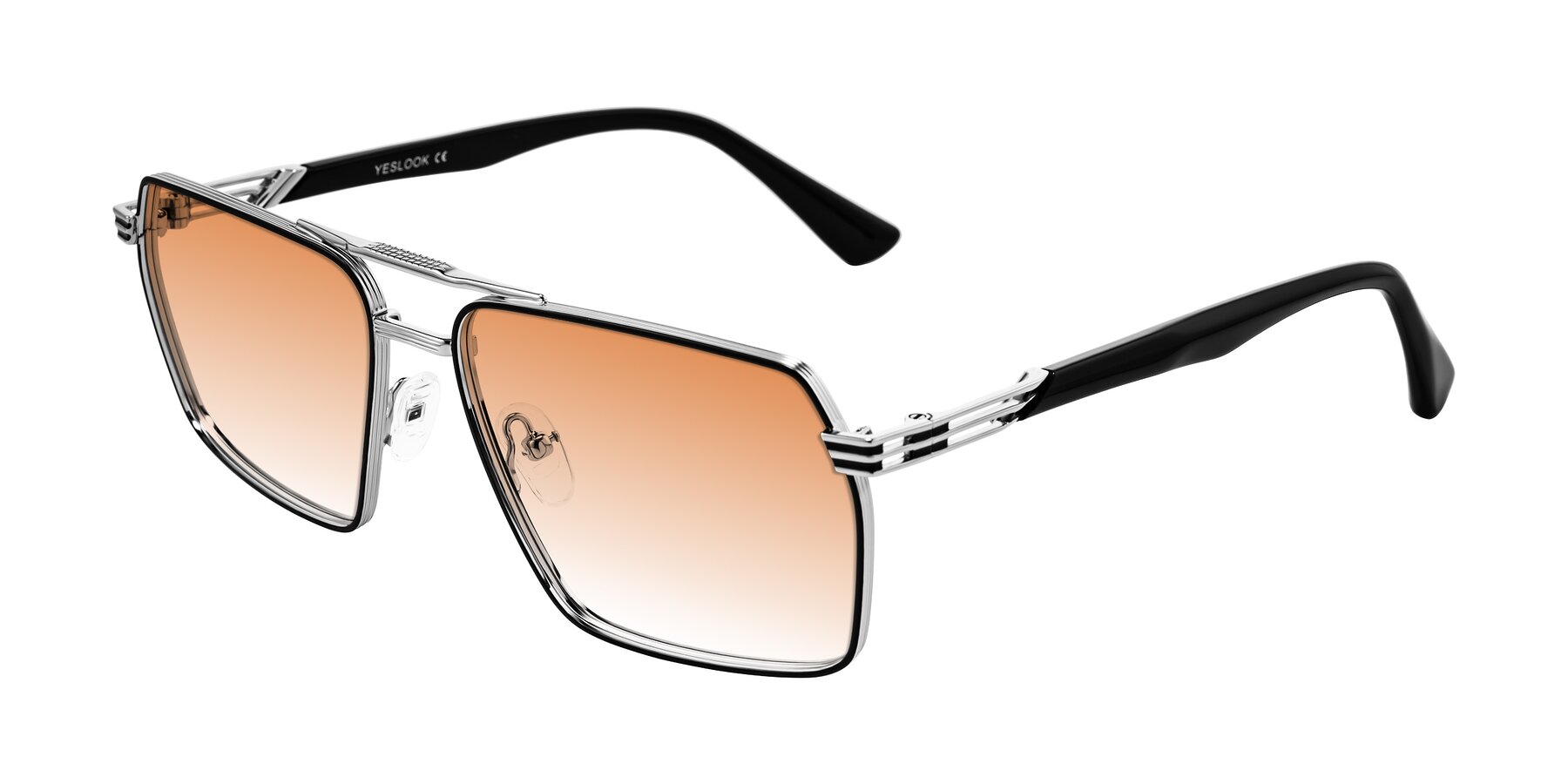 Angle of Nasuma in Chrome/Black with Orange Gradient Lenses