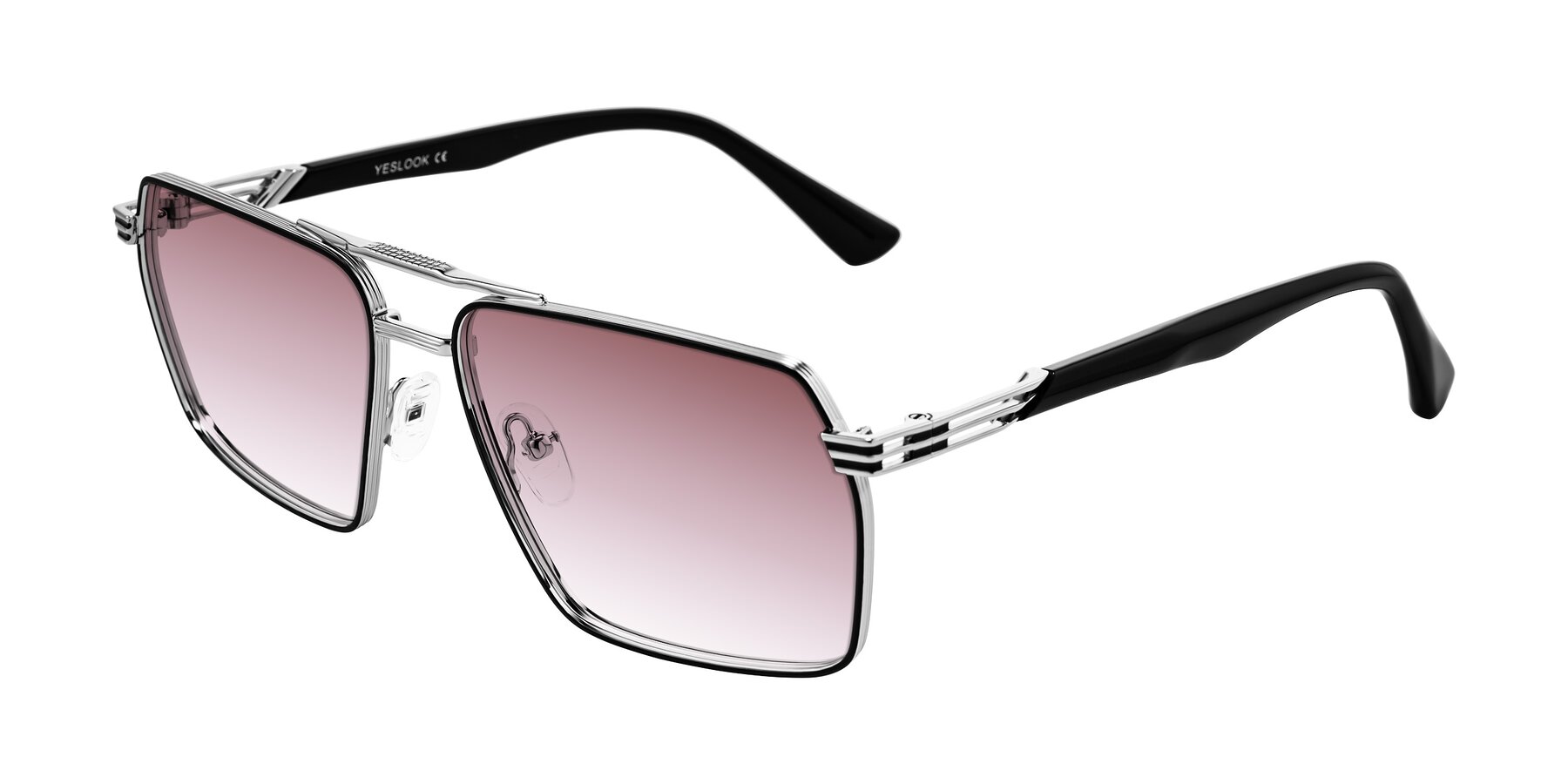 Angle of Nasuma in Chrome/Black with Garnet Gradient Lenses