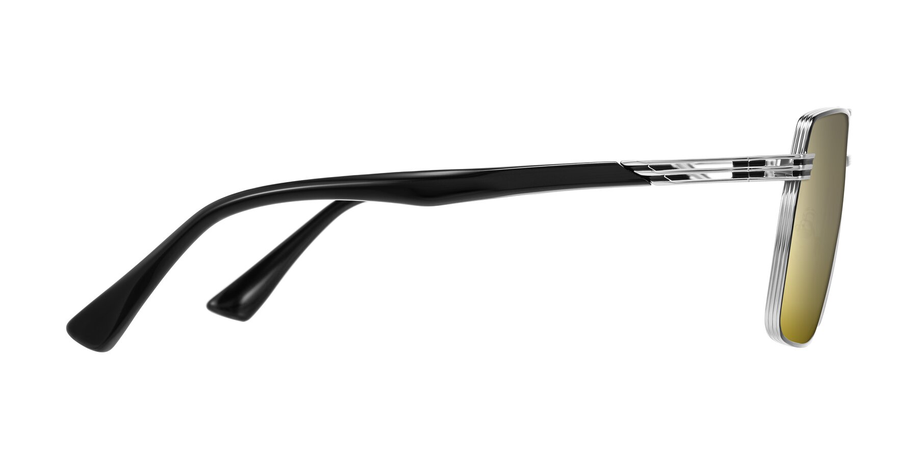 Side of Nasuma in Chrome/Black with Gold Mirrored Lenses