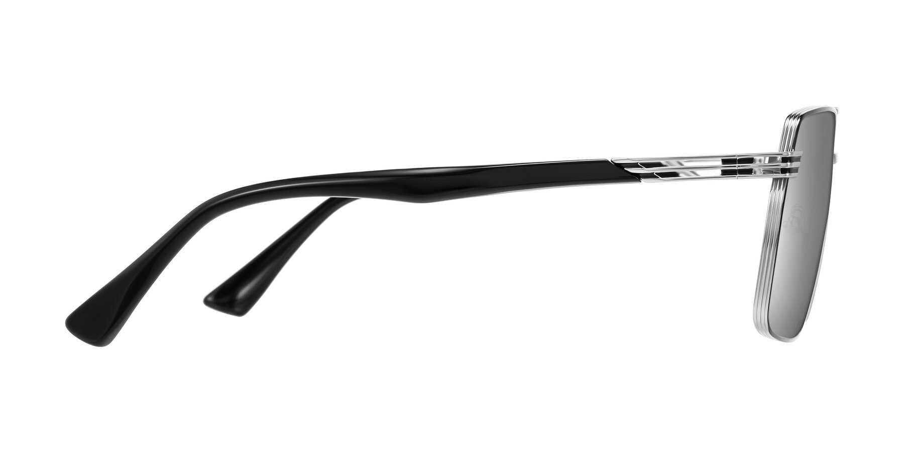 Side of Nasuma in Chrome/Black with Silver Mirrored Lenses