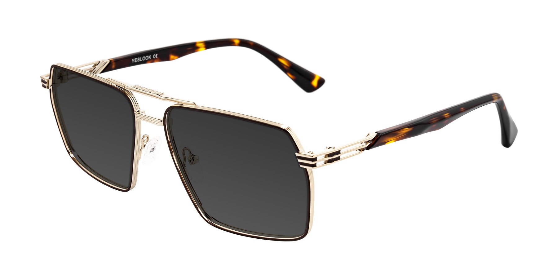 Angle of Nasuma in Gold/Tortoise with Gray Tinted Lenses
