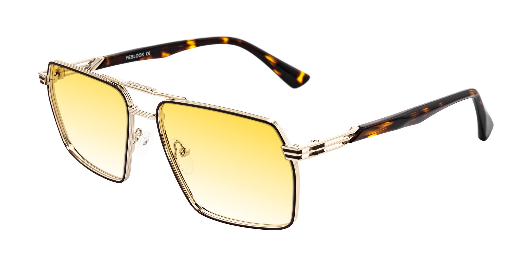 Angle of Nasuma in Gold/Tortoise with Yellow Gradient Lenses