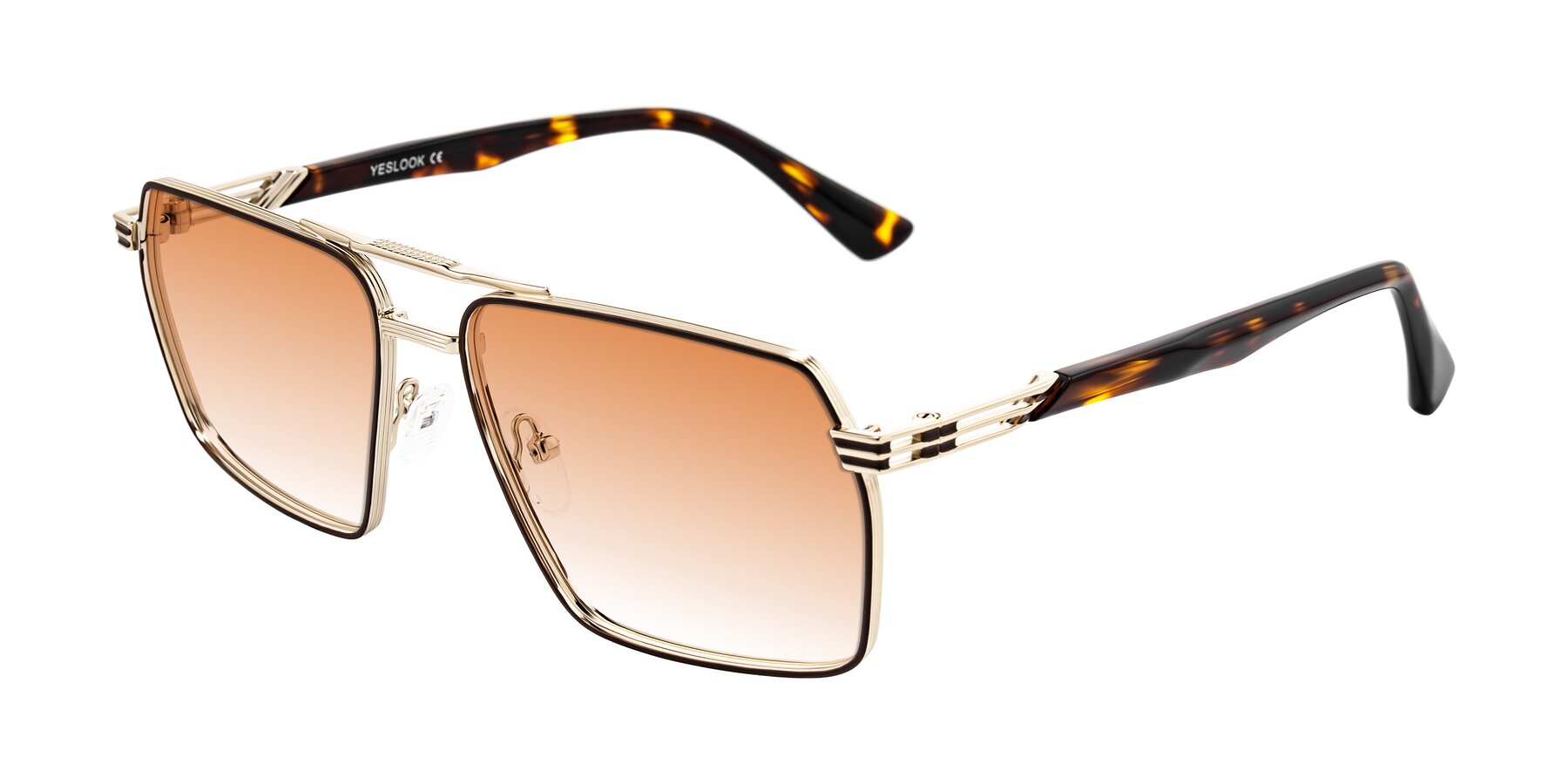 Angle of Nasuma in Gold/Tortoise with Orange Gradient Lenses