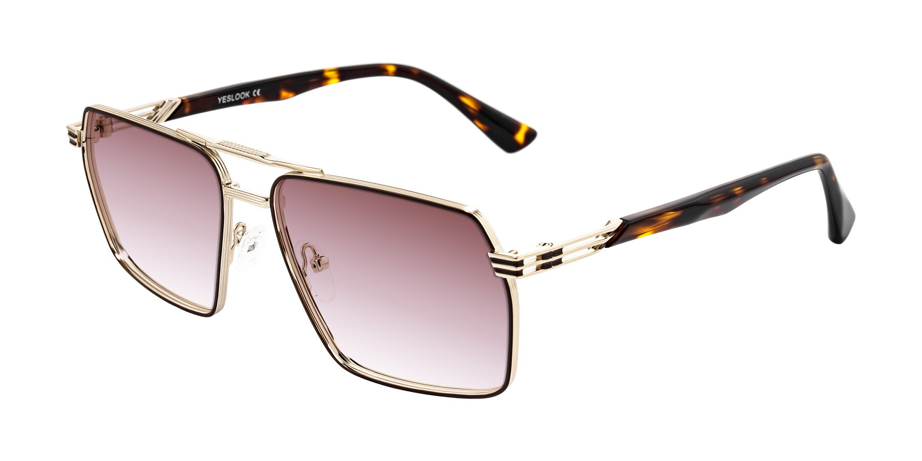 Angle of Nasuma in Gold/Tortoise with Garnet Gradient Lenses