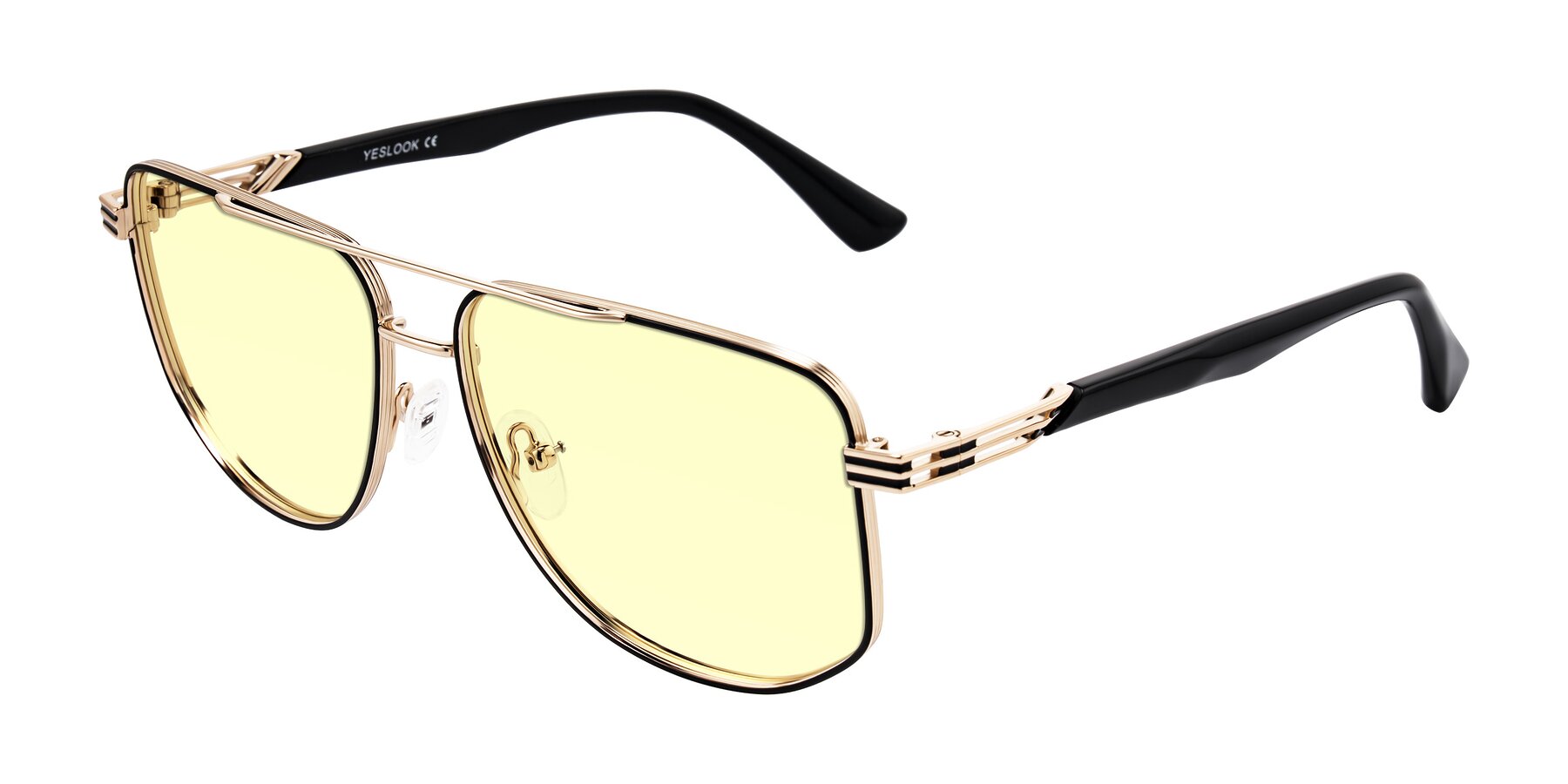 Angle of Lovonin in Gold/Black with Light Yellow Tinted Lenses