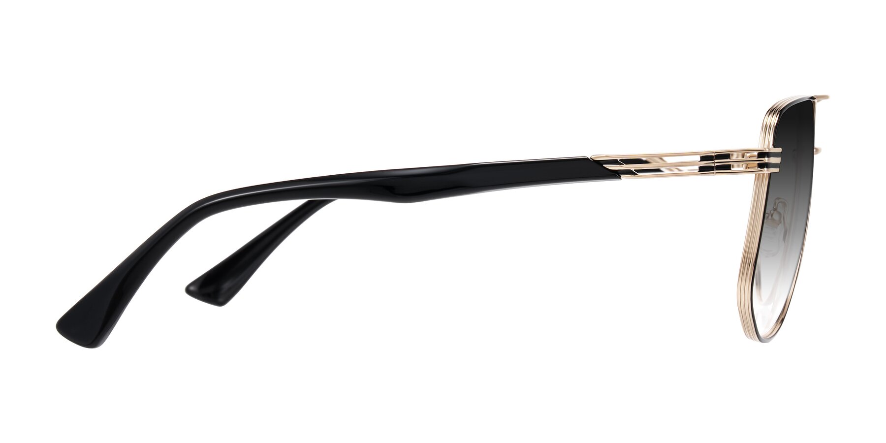 Side of Lovonin in Gold/Black with Gray Gradient Lenses