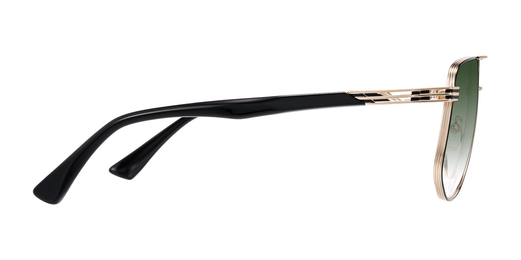 Side of Lovonin in Gold/Black with Green Gradient Lenses
