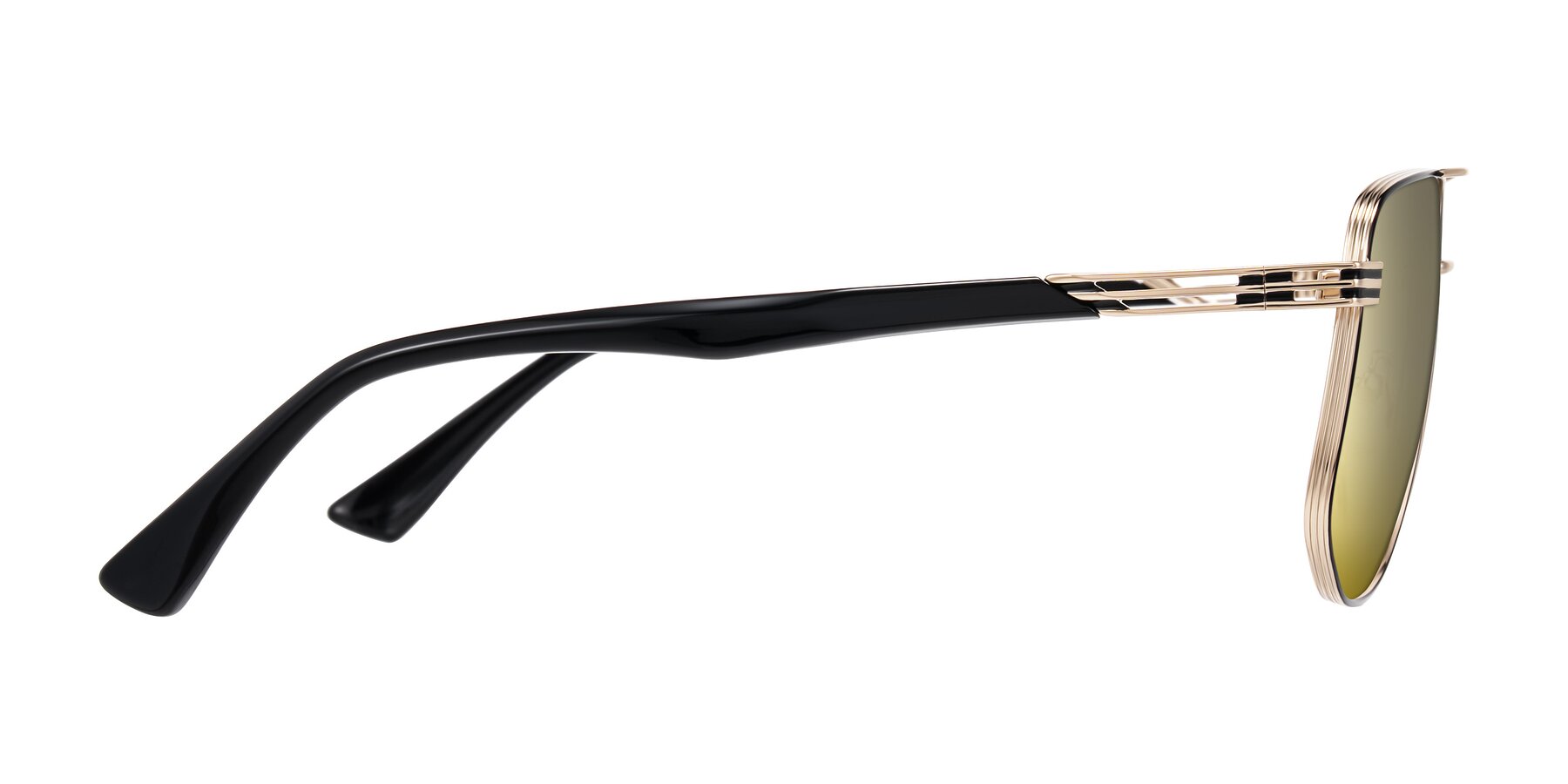 Side of Lovonin in Gold/Black with Gold Mirrored Lenses