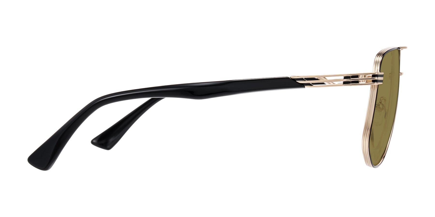 Side of Lovonin in Gold/Black with Brown Polarized Lenses