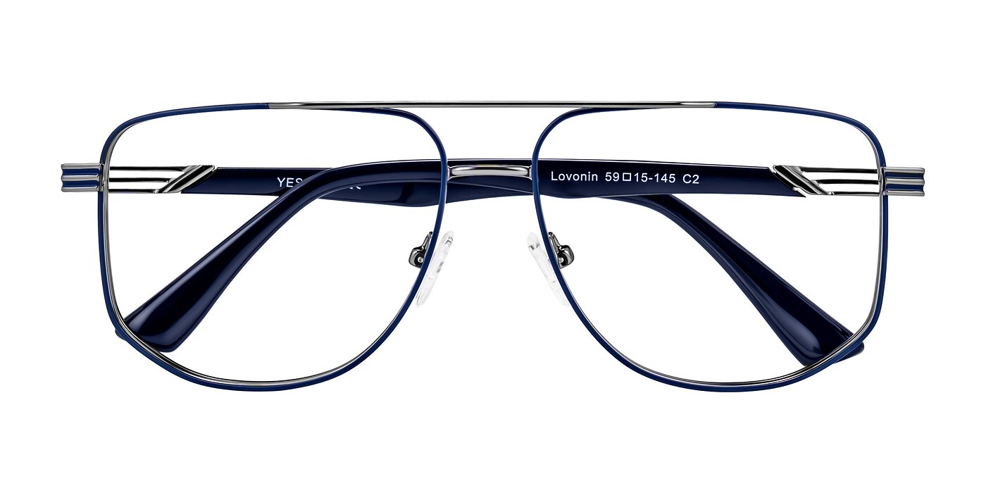 Lovonin - Gunmetal/Blue Eyeglasses