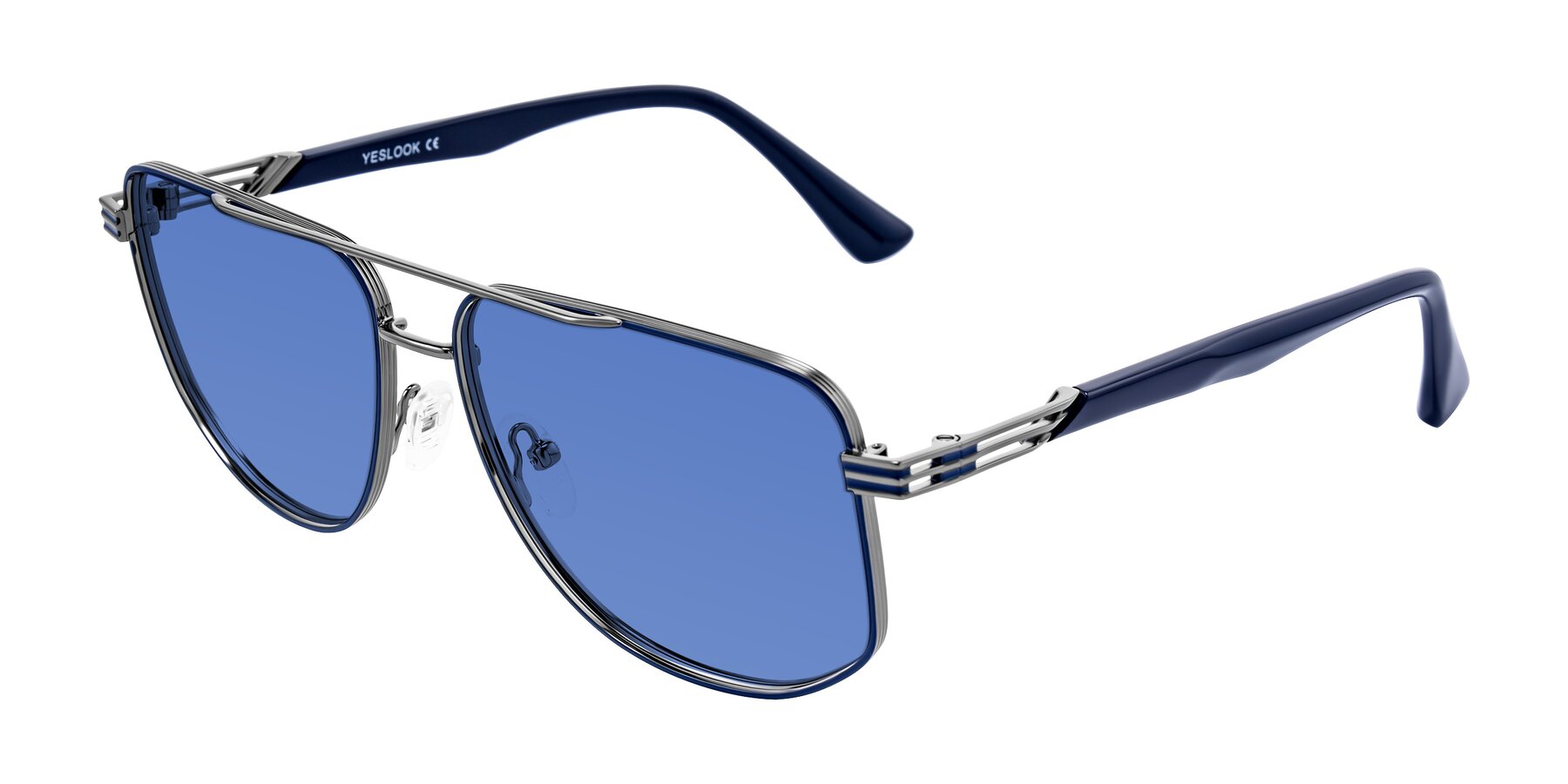 Angle of Lovonin in Gunmetal/Blue with Blue Tinted Lenses