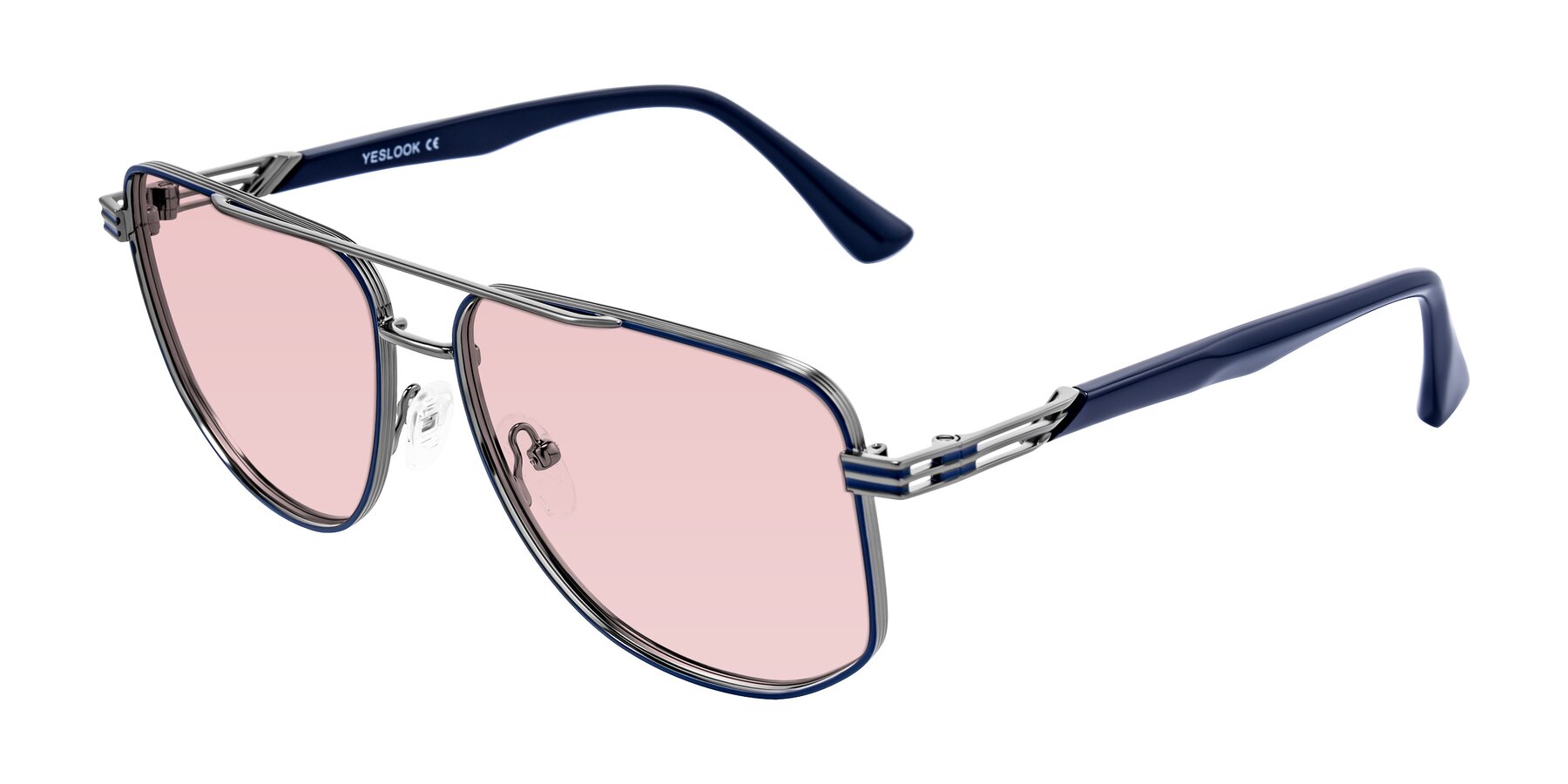 Angle of Lovonin in Gunmetal/Blue with Light Garnet Tinted Lenses