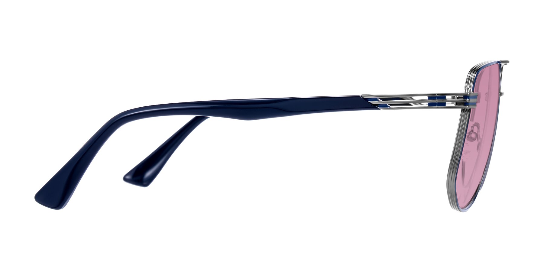 Side of Lovonin in Gunmetal/Blue with Medium Wine Tinted Lenses