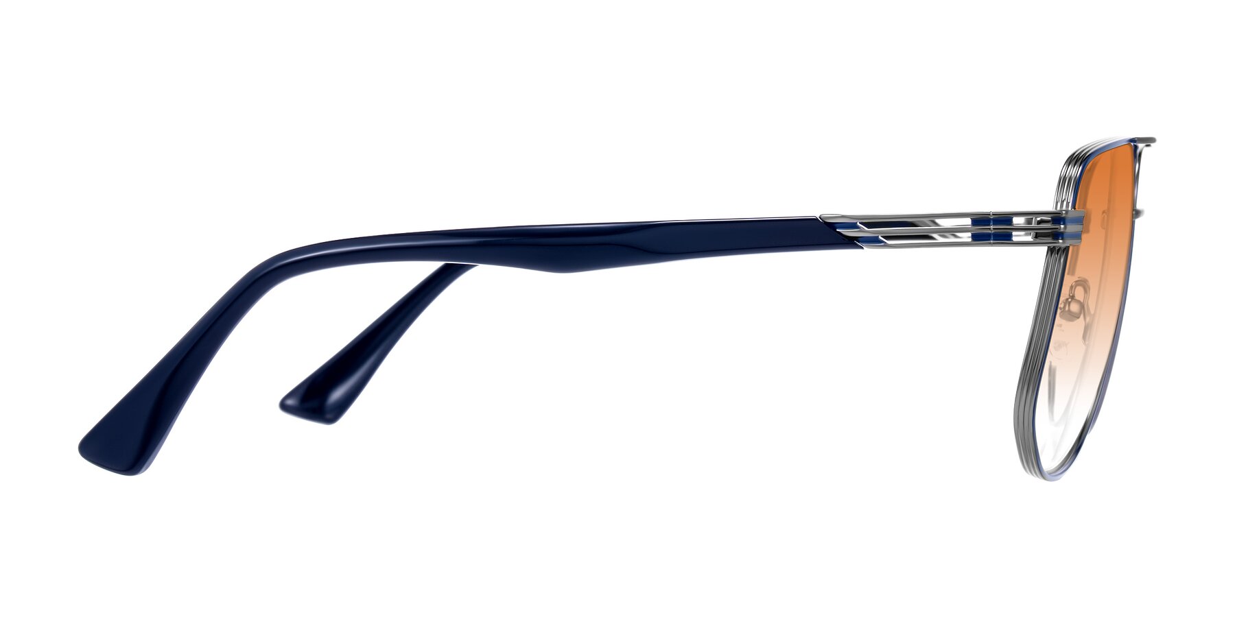 Side of Lovonin in Gunmetal/Blue with Orange Gradient Lenses