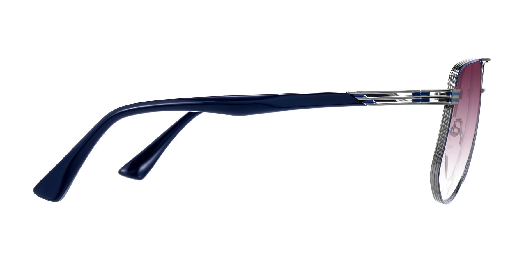 Side of Lovonin in Gunmetal/Blue with Wine Gradient Lenses