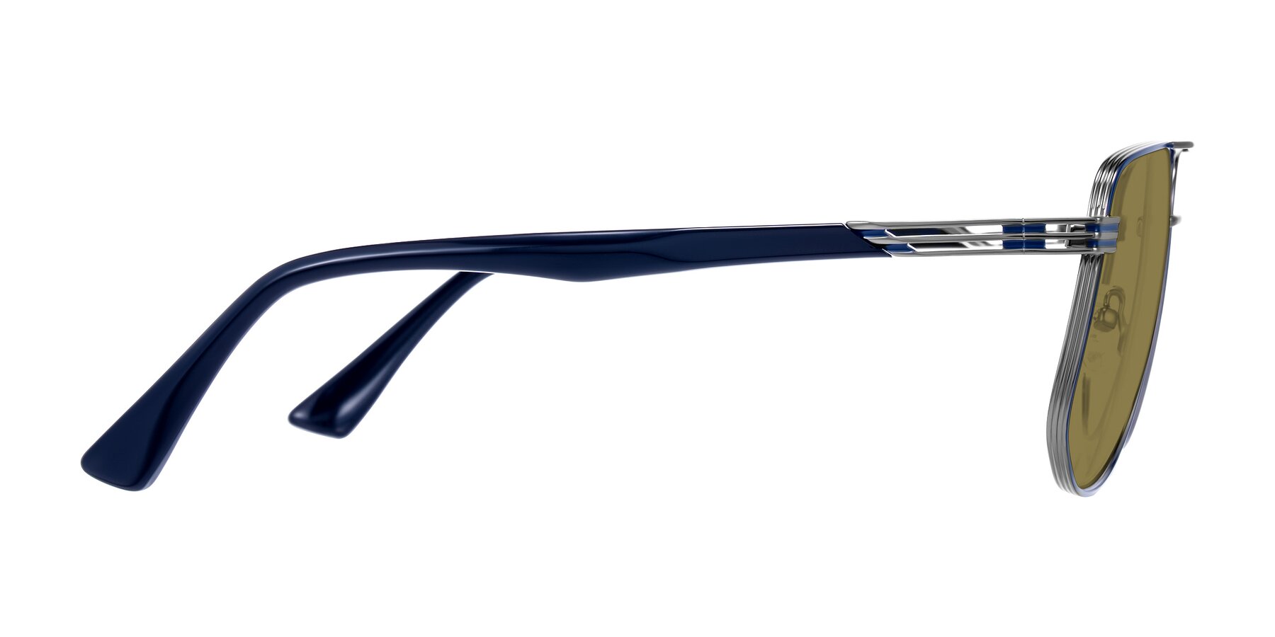 Side of Lovonin in Gunmetal/Blue with Brown Polarized Lenses