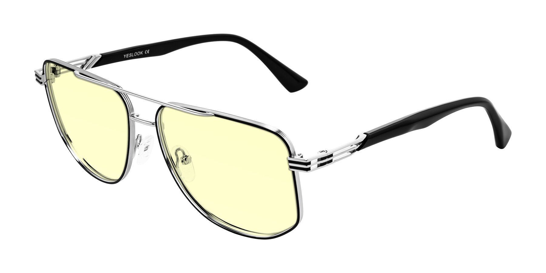 Angle of Lovonin in Chrome/Black with Light Yellow Tinted Lenses