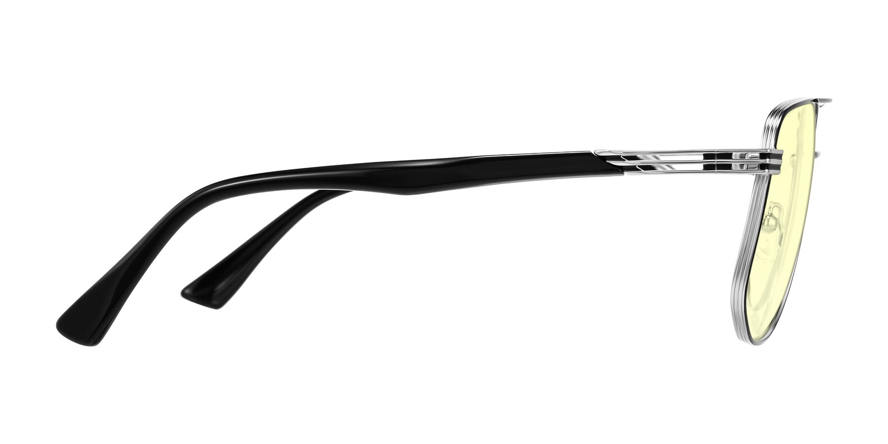 Side of Lovonin in Chrome/Black with Light Yellow Tinted Lenses