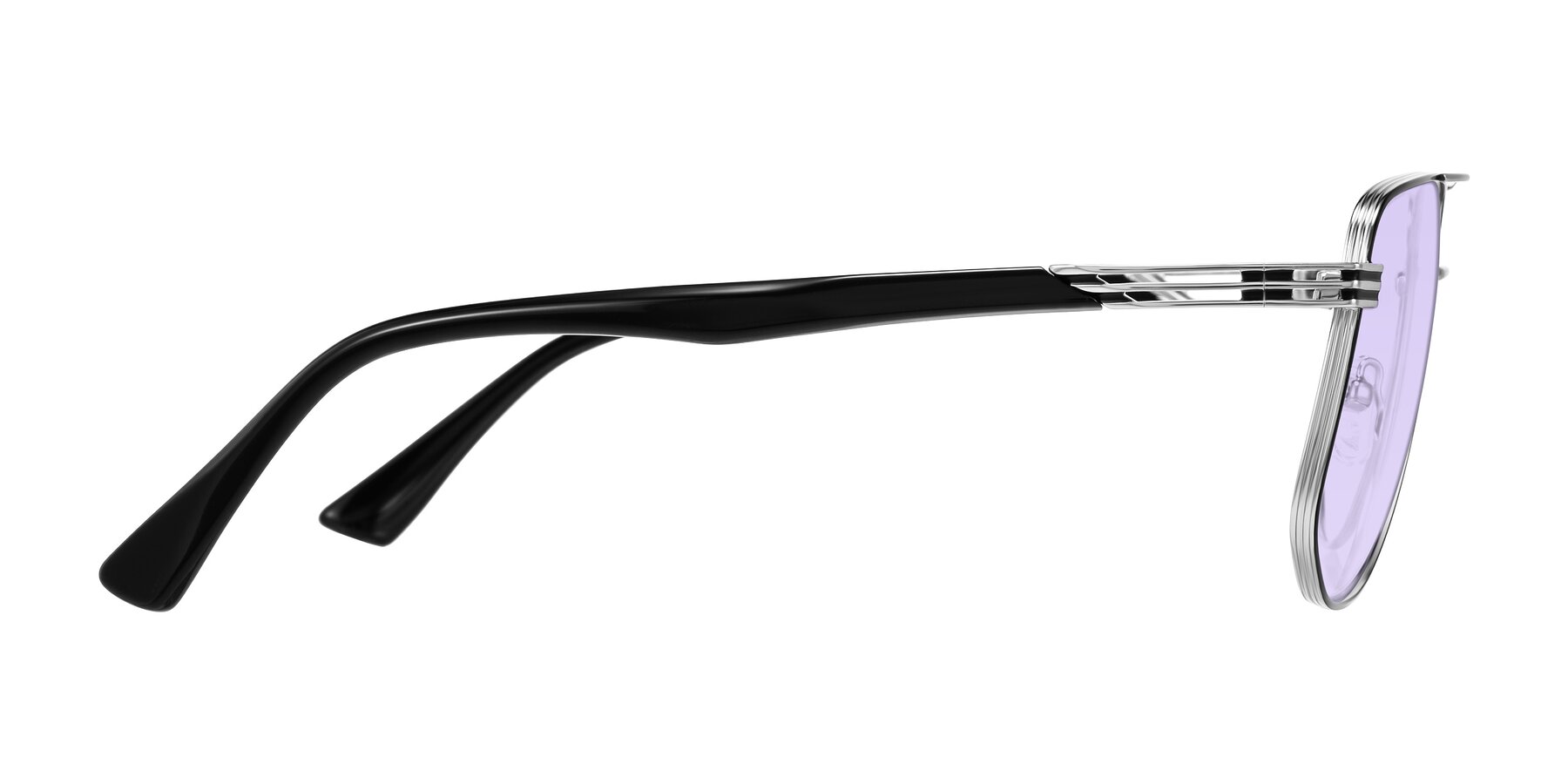 Side of Lovonin in Chrome/Black with Light Purple Tinted Lenses