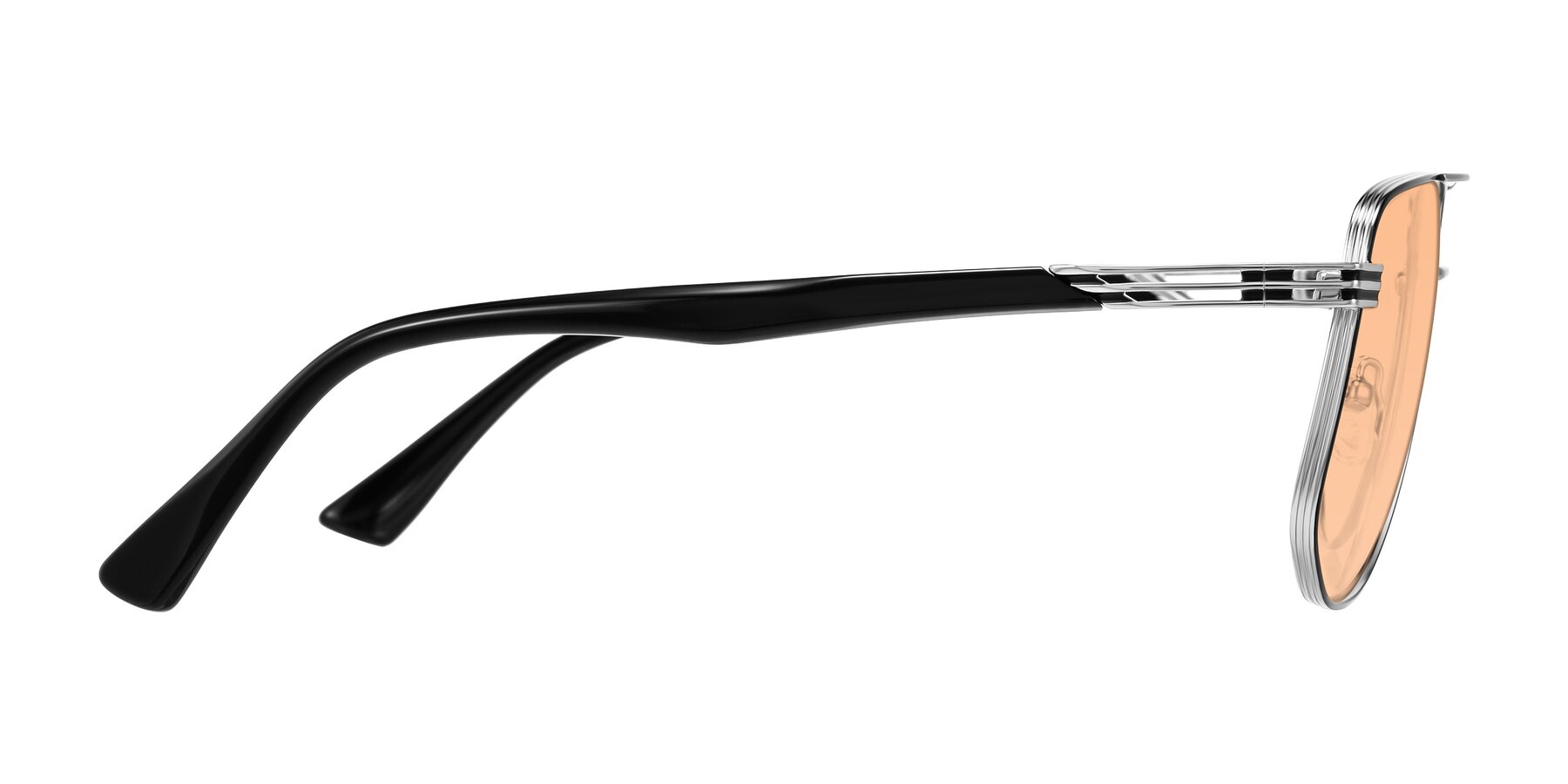 Side of Lovonin in Chrome/Black with Light Orange Tinted Lenses