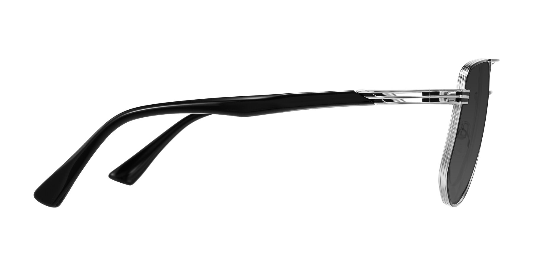 Side of Lovonin in Chrome/Black with Gray Tinted Lenses
