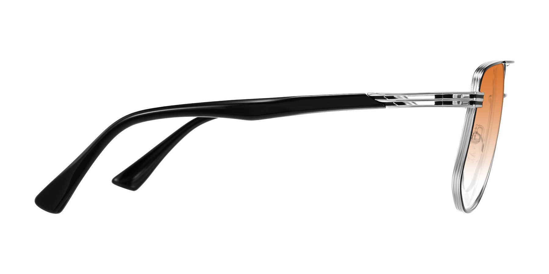 Side of Lovonin in Chrome/Black with Orange Gradient Lenses