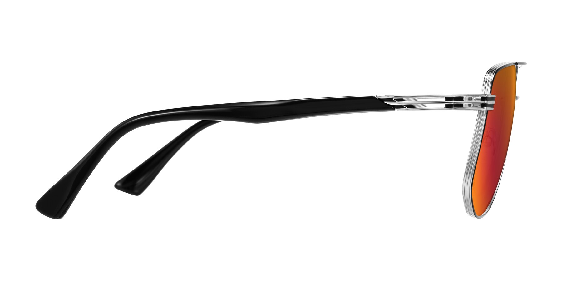 Side of Lovonin in Chrome/Black with Red Gold Mirrored Lenses