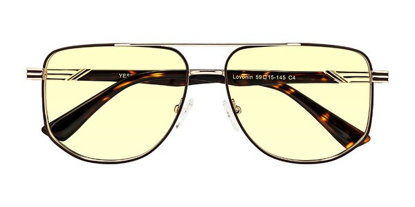 Front of Lovonin in Gold/Tortoise