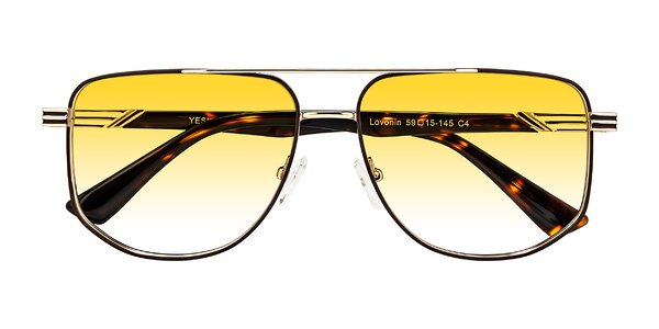 Front of Lovonin in Gold/Tortoise