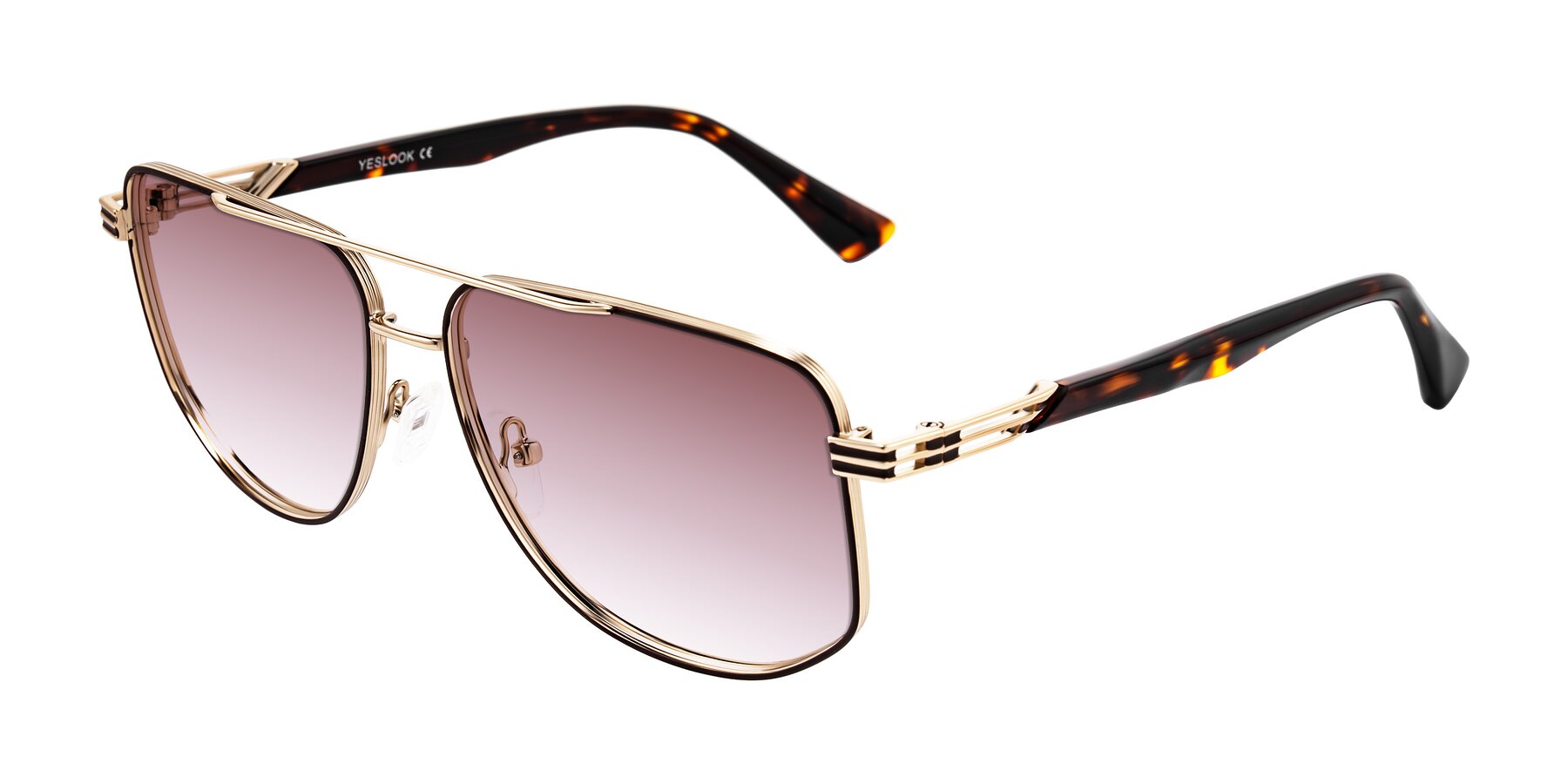 Angle of Lovonin in Gold/Tortoise with Garnet Gradient Lenses