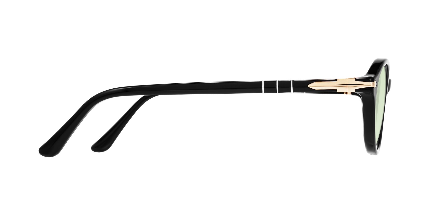 Side of Sidriah in Black with Light Green Tinted Lenses