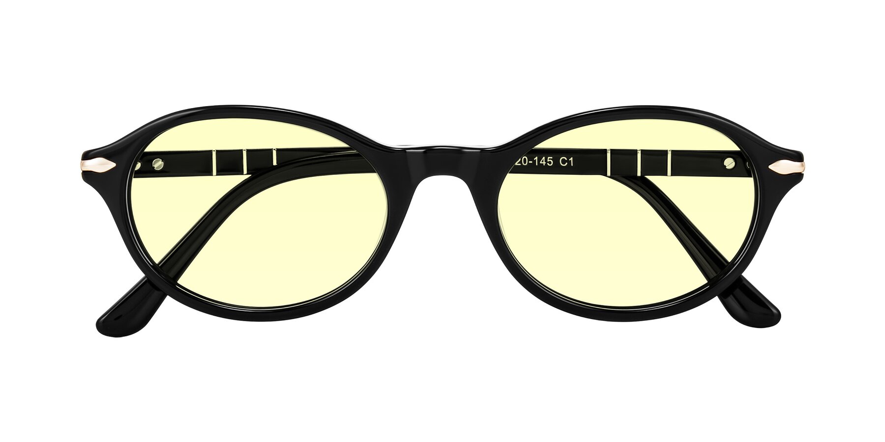 Folded Front of Sidriah in Black with Light Yellow Tinted Lenses
