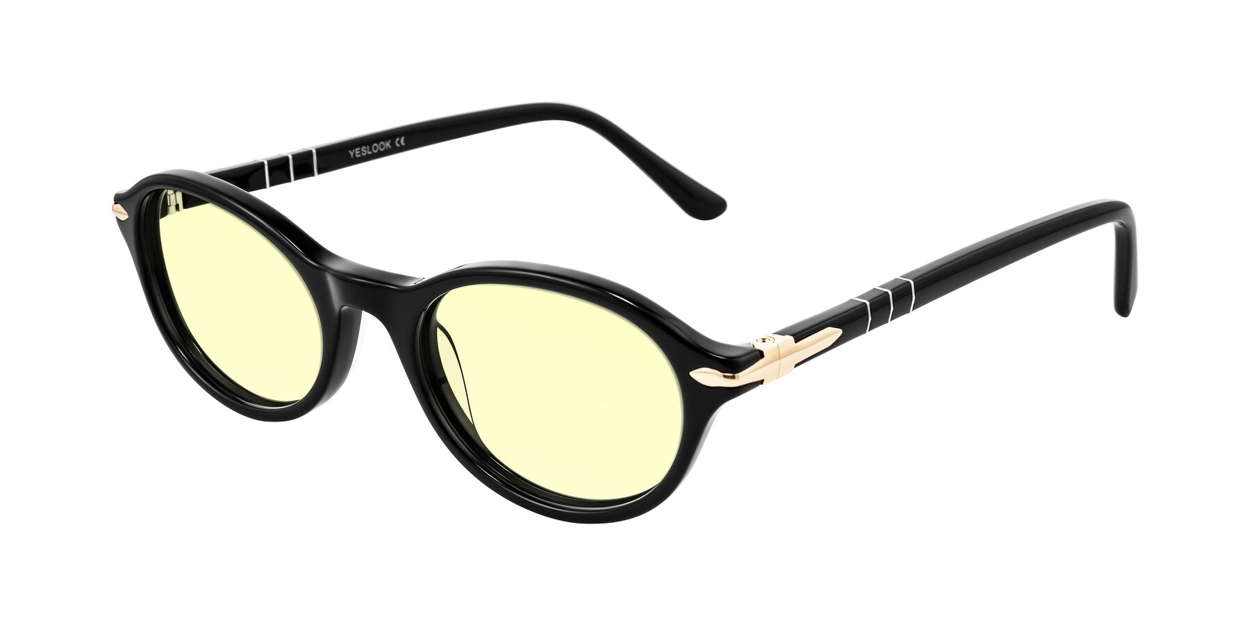 Angle of Sidriah in Black with Light Yellow Tinted Lenses