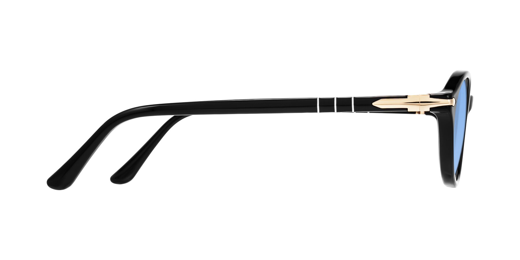 Side of Sidriah in Black with Medium Blue Tinted Lenses