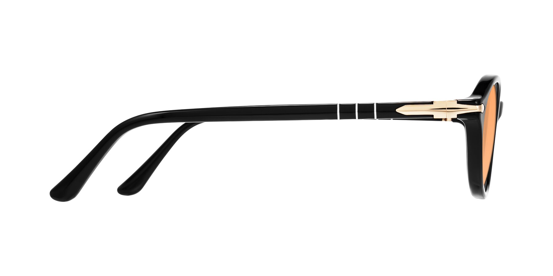 Side of Sidriah in Black with Medium Orange Tinted Lenses