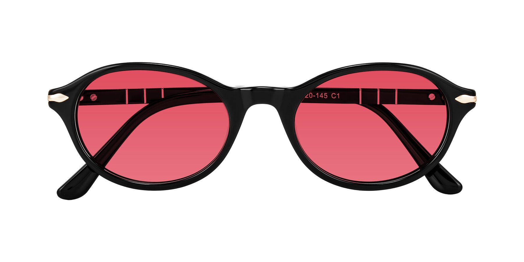 Folded Front of Sidriah in Black with Red Tinted Lenses