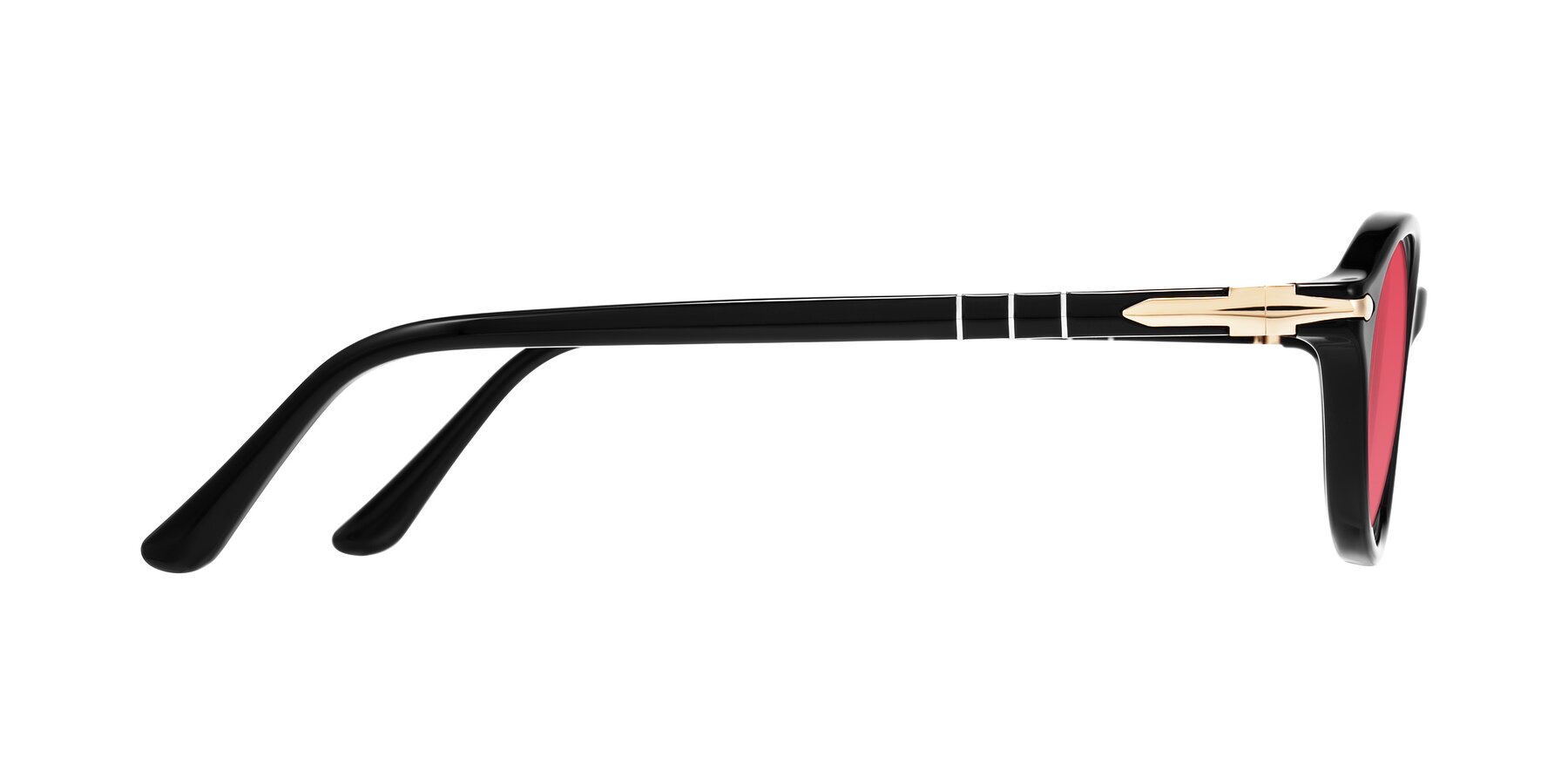 Side of Sidriah in Black with Red Tinted Lenses