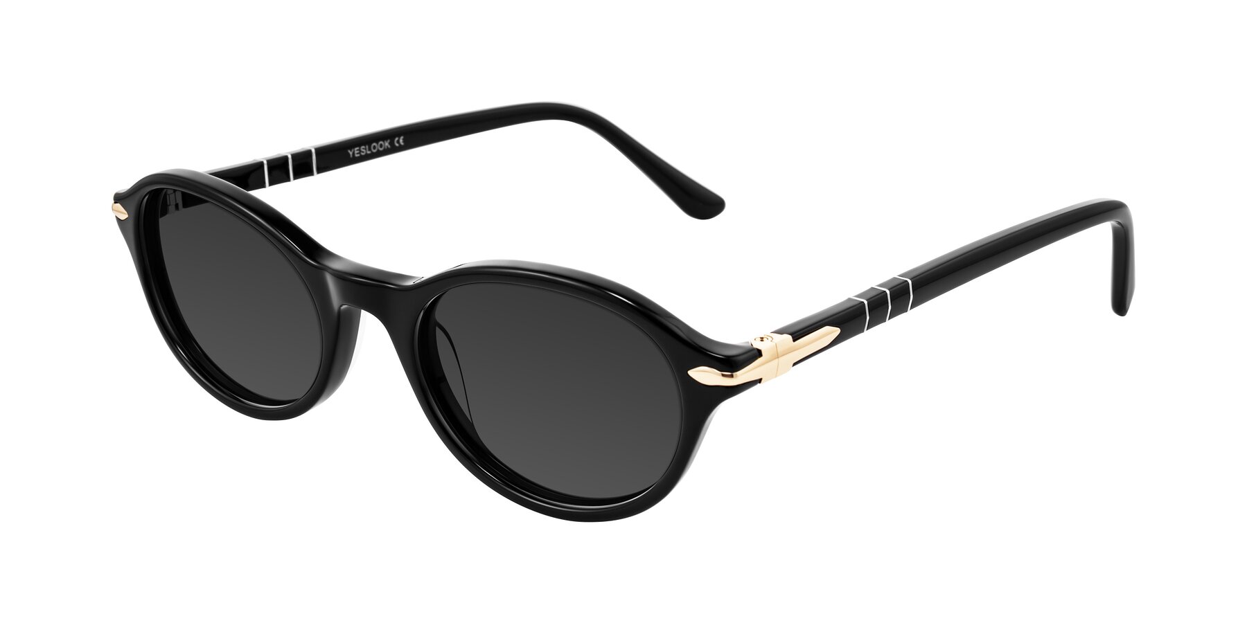 Angle of Sidriah in Black with Gray Tinted Lenses