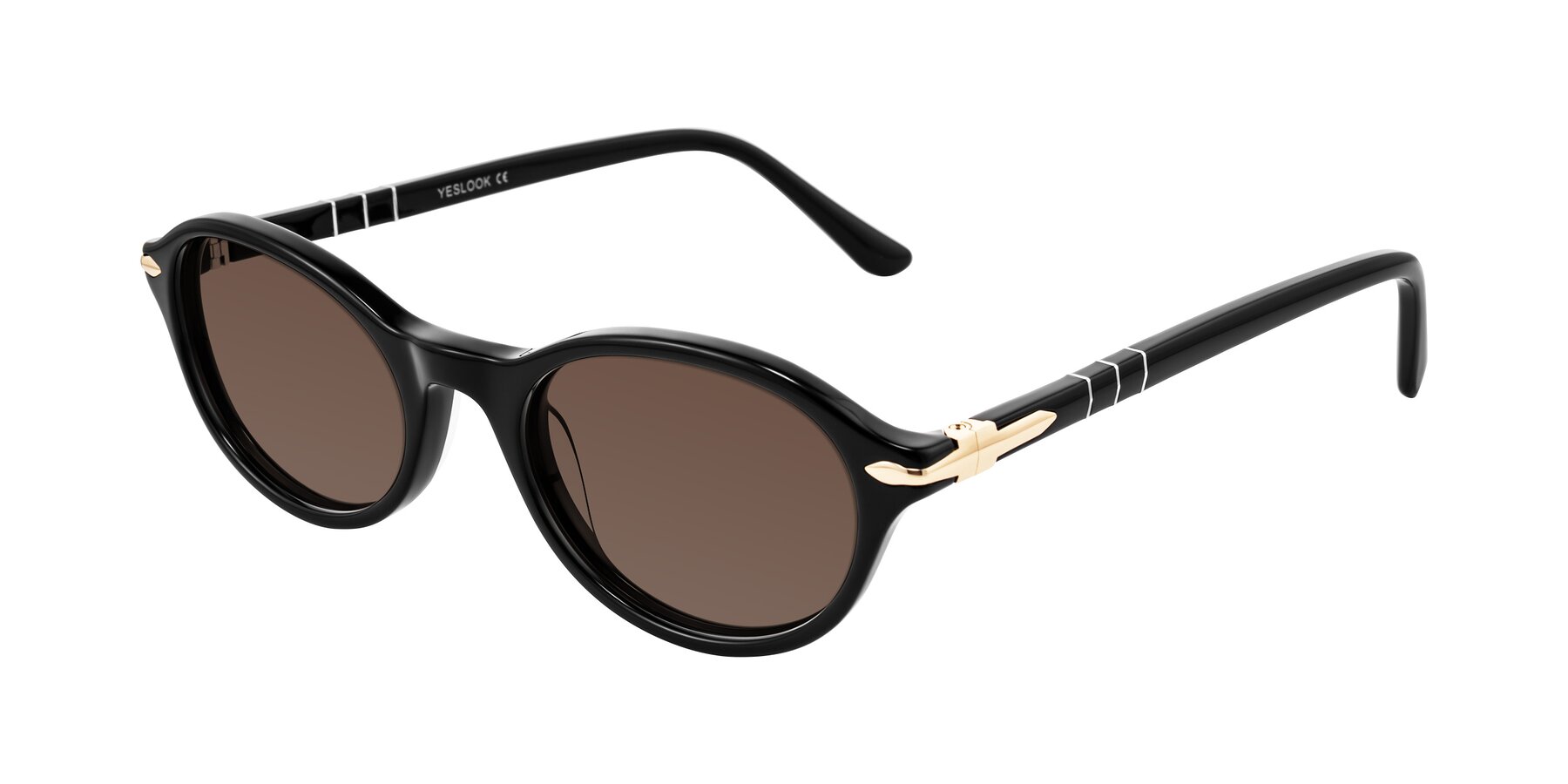 Angle of Sidriah in Black with Brown Tinted Lenses