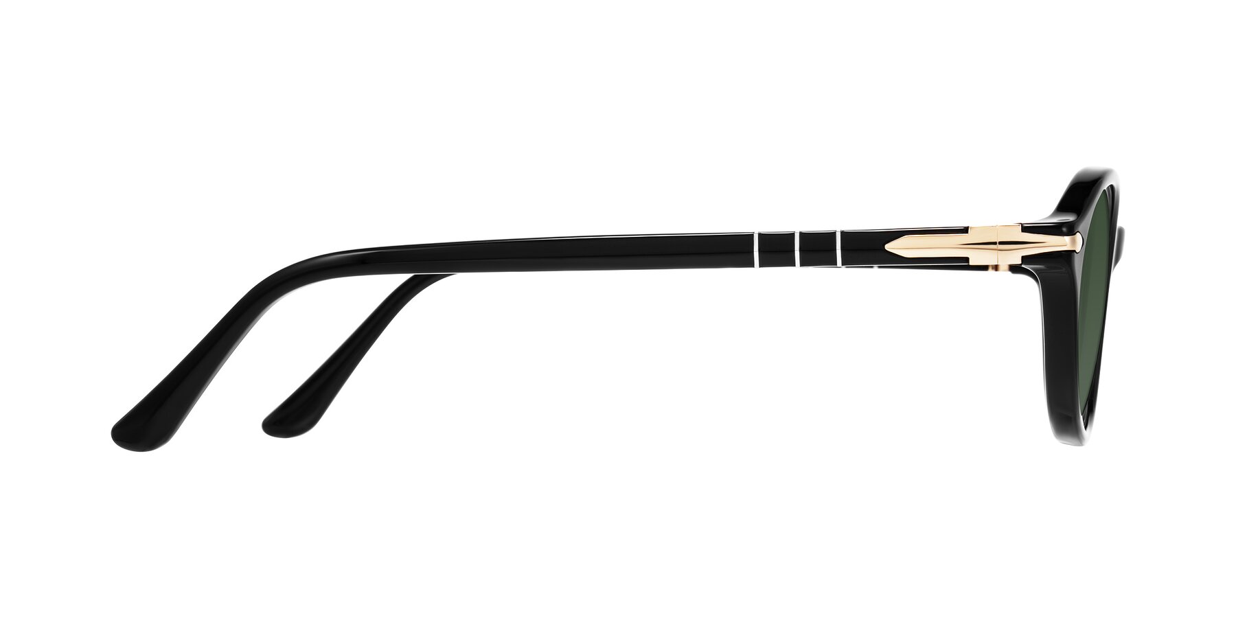 Side of Sidriah in Black with Green Tinted Lenses
