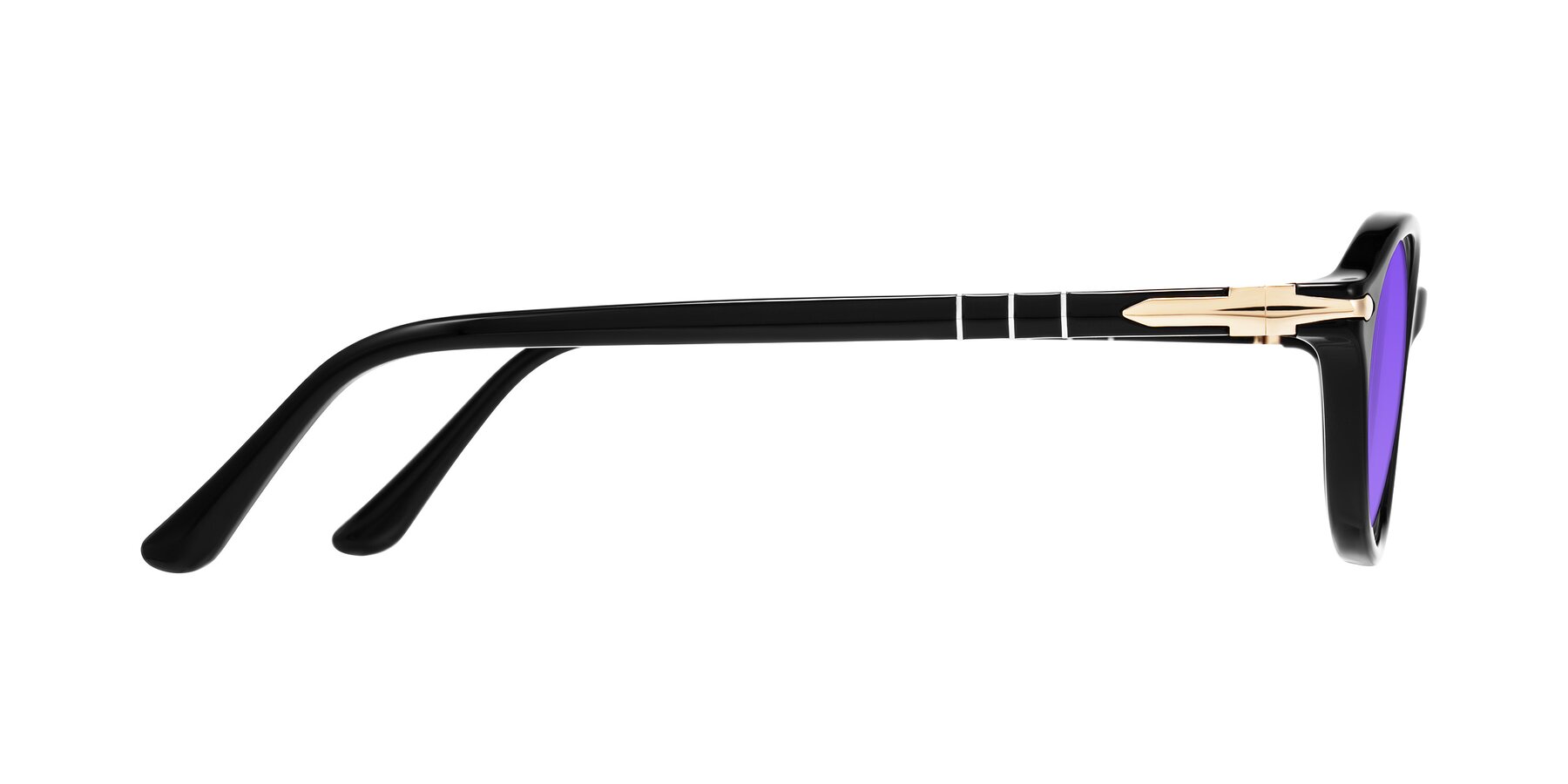 Side of Sidriah in Black with Purple Tinted Lenses