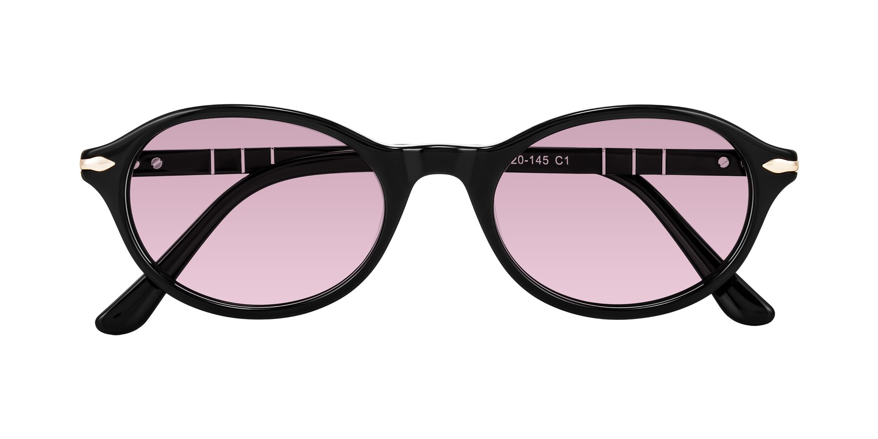 Folded Front of Sidriah in Black with Light Wine Tinted Lenses