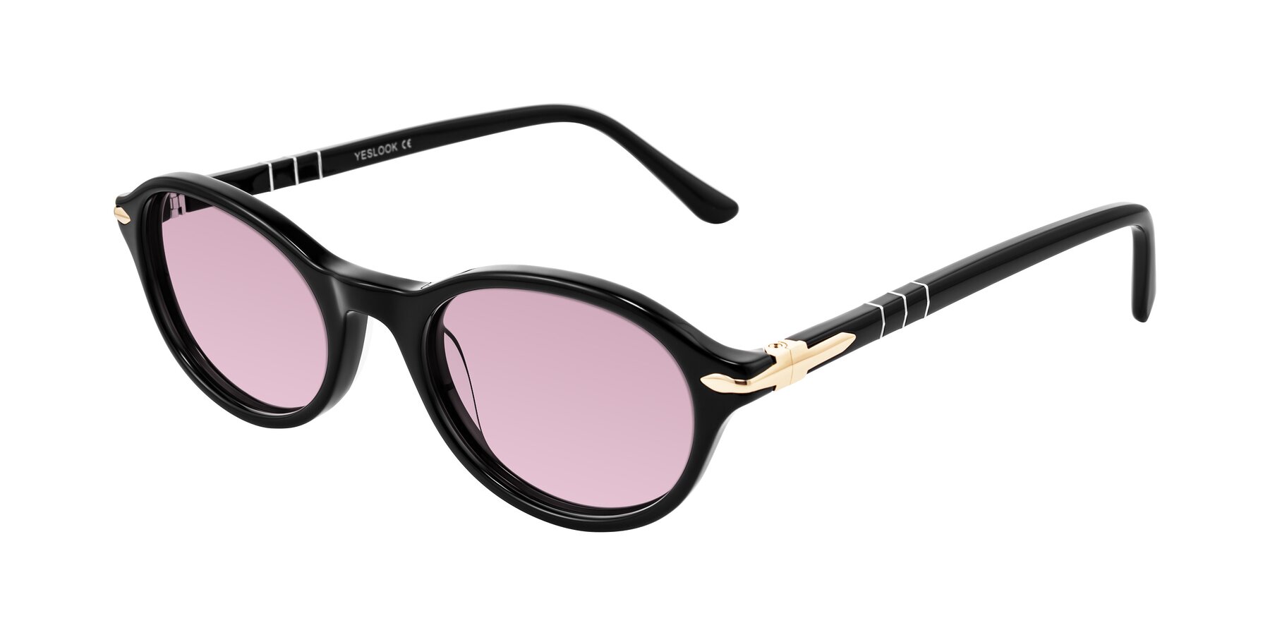 Angle of Sidriah in Black with Light Wine Tinted Lenses