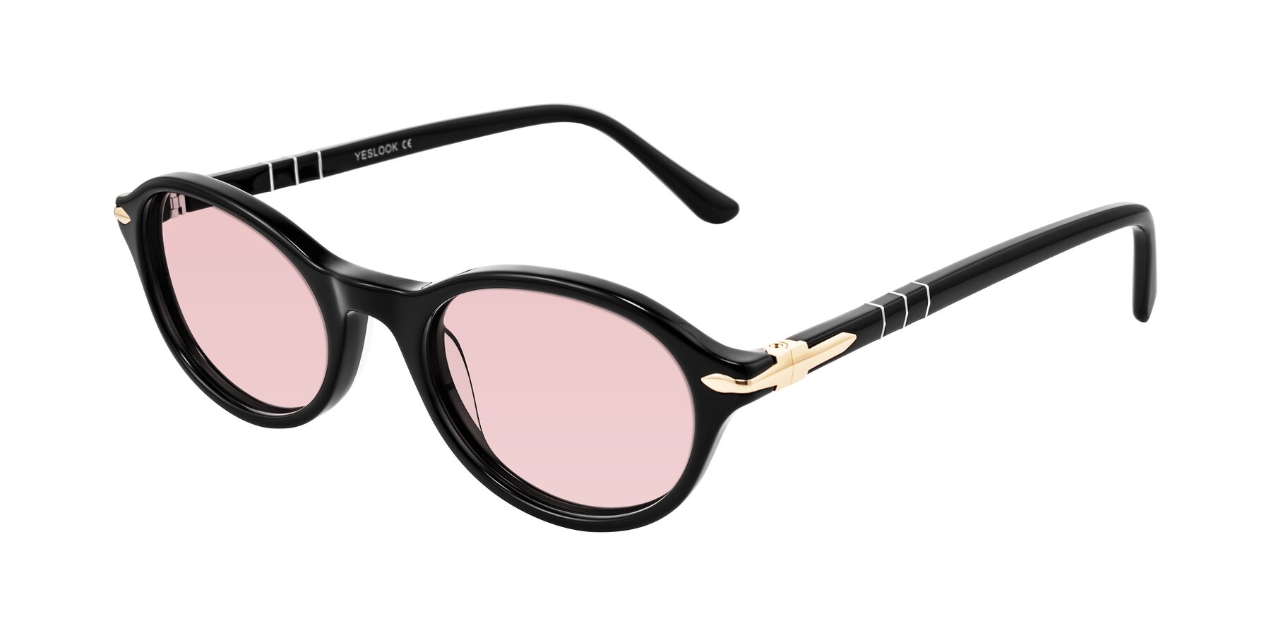 Angle of Sidriah in Black with Light Garnet Tinted Lenses
