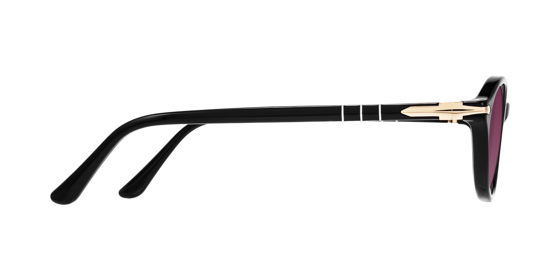 Side of Sidriah in Black with Wine Tinted Lenses