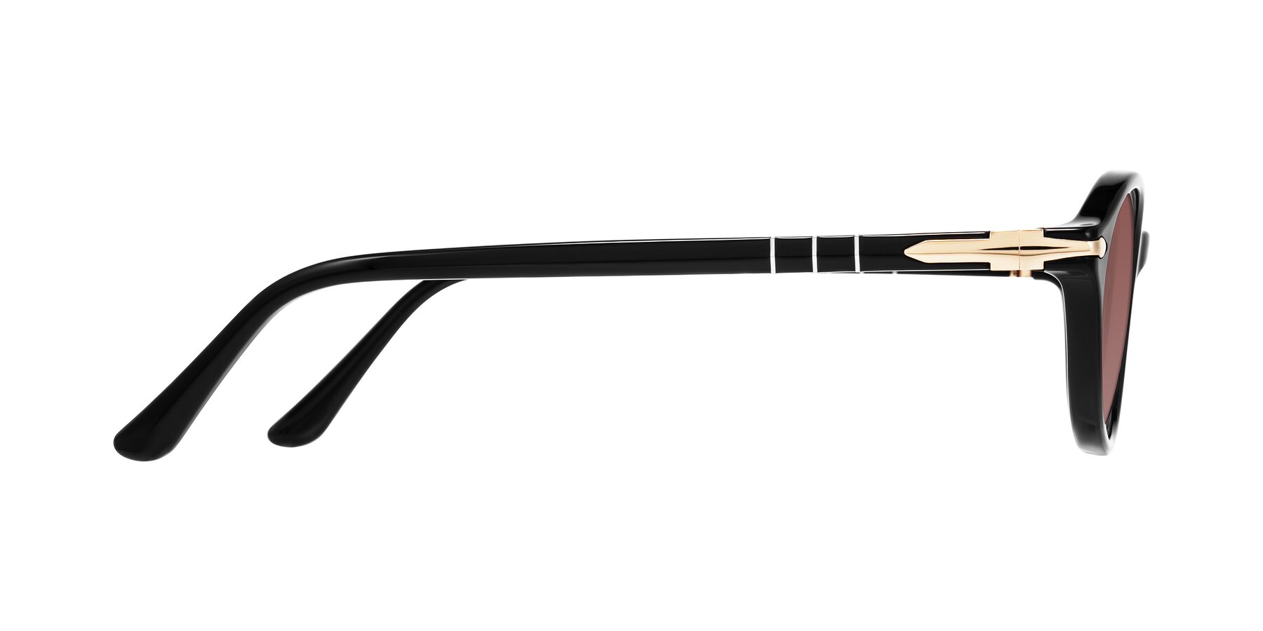 Side of Sidriah in Black with Garnet Tinted Lenses