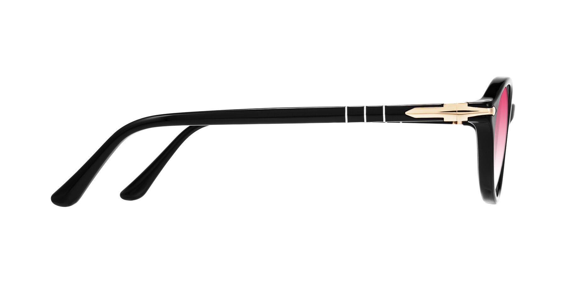 Side of Sidriah in Black with Pink Gradient Lenses