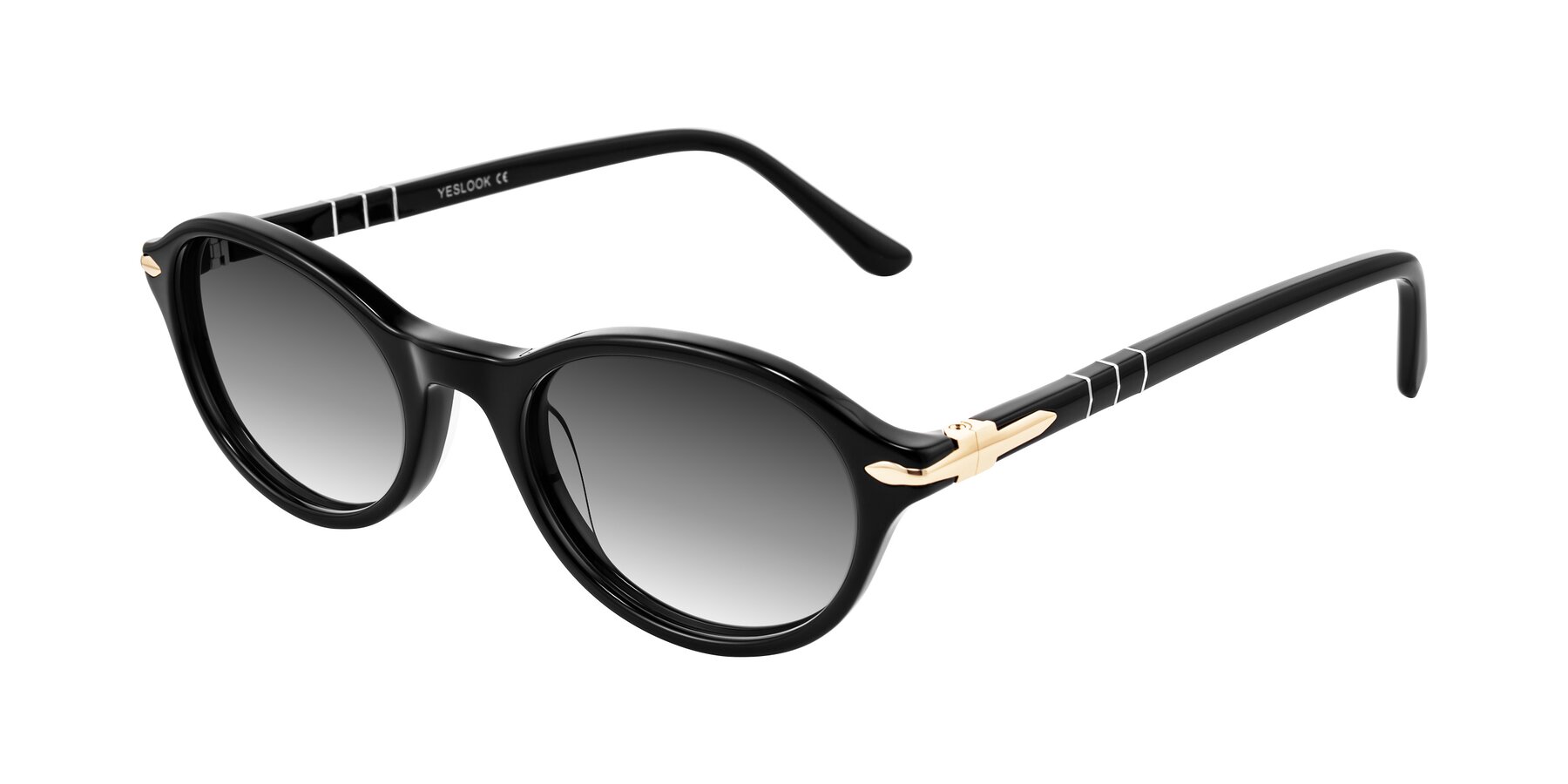 Angle of Sidriah in Black with Gray Gradient Lenses