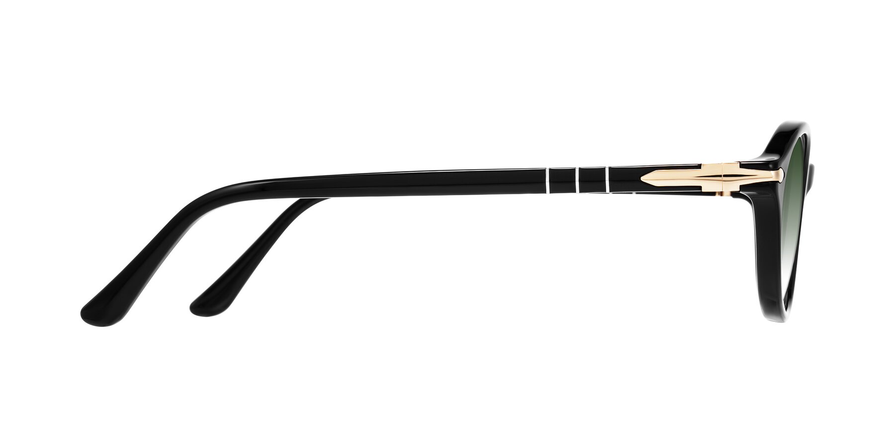 Side of Sidriah in Black with Green Gradient Lenses